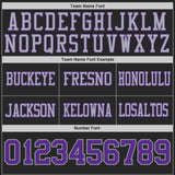 Custom Black Purple-Gray Reversible Double Side Authentic Football Jersey