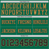 Custom Black Kelly Green-Old Gold Reversible Double Side Authentic Football Jersey