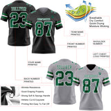Custom Black Gray Reversible Double Side Authentic Football Jersey