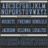 Custom Black-Light Blue Reversible Double Side Authentic Football Jersey