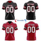Custom Black White-Cardinal Reversible Double Side Authentic Football Jersey