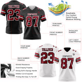 Custom Black Cardinal-White Reversible Double Side Authentic Football Jersey