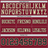 Custom Black Crimson-Cream Reversible Double Side Authentic Football Jersey