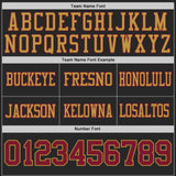 Custom Black Crimson-Old Gold Reversible Double Side Authentic Football Jersey