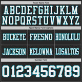 Custom Black White-Teal Reversible Double Side Authentic Football Jersey