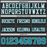 Custom Black Teal-White Reversible Double Side Authentic Football Jersey
