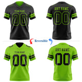 Custom Black-Neon Green Reversible Double Side Authentic Football Jersey