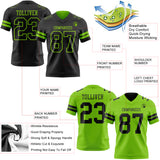 Custom Black-Neon Green Reversible Double Side Authentic Football Jersey