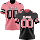 Custom Black Medium Pink-White Reversible Double Side Authentic Football Jersey