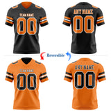 Custom Black Bay Orange-White Reversible Double Side Authentic Football Jersey