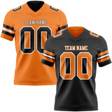 Custom Black Bay Orange-White Reversible Double Side Authentic Football Jersey