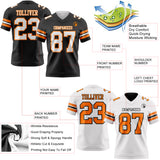 Custom Black White-Bay Orange Reversible Double Side Authentic Football Jersey