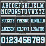 Custom Black White-Sky Blue Reversible Double Side Authentic Football Jersey