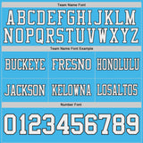 Custom Black White-Sky Blue Reversible Double Side Authentic Football Jersey