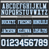 Custom Black White-Powder Blue Reversible Double Side Authentic Football Jersey