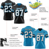 Custom Black White-Panther Blue Reversible Double Side Authentic Football Jersey