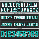 Custom Black Aqua-White Reversible Double Side Authentic Football Jersey