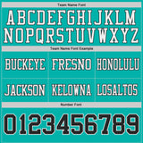 Custom Black Aqua-White Reversible Double Side Authentic Football Jersey