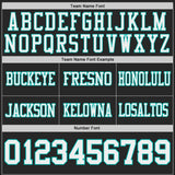 Custom Black White-Aqua Reversible Double Side Authentic Football Jersey
