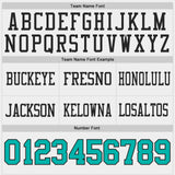 Custom Black White-Aqua Reversible Double Side Authentic Football Jersey