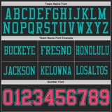 Custom Black Neon Pink-Aqua Reversible Double Side Authentic Football Jersey