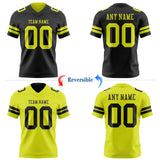 Custom Black-Neon Yellow Reversible Double Side Authentic Football Jersey