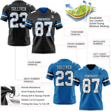 Custom Black White Gray-Blue Reversible Double Side Authentic Football Jersey