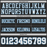 Custom Black White Gray-Blue Reversible Double Side Authentic Football Jersey