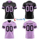 Custom Black-Light Purple Reversible Double Side Authentic Football Jersey