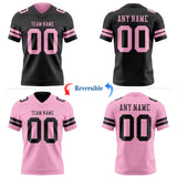 Custom Black-Light Pink Reversible Double Side Authentic Football Jersey