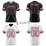Custom Black-Light Pink Reversible Double Side Authentic Football Jersey
