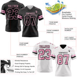 Custom Black-Light Pink Reversible Double Side Authentic Football Jersey