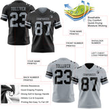 Custom Black-Silver Reversible Double Side Authentic Football Jersey