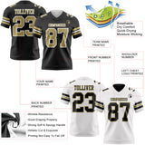Custom Black Vegas Gold-White Reversible Double Side Authentic Football Jersey
