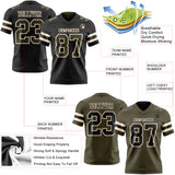 Custom Black Olive-Cream Reversible Double Side Authentic Football Jersey