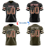 Custom Black Olive Reversible Double Side Authentic Football Jersey