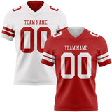 Custom Red-White Reversible Double Side Authentic Football Jersey