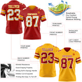Custom Red White-Gold Reversible Double Side Authentic Football Jersey