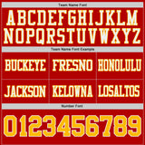 Custom Red Gold-White Reversible Double Side Authentic Football Jersey