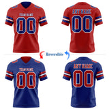 Custom Red Royal-White Reversible Double Side Authentic Football Jersey
