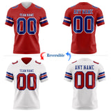 Custom Red Royal-White Reversible Double Side Authentic Football Jersey