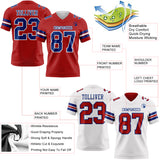 Custom Red Royal-White Reversible Double Side Authentic Football Jersey