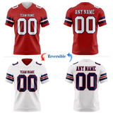 Custom Red White-Navy Reversible Double Side Authentic Football Jersey