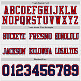 Custom Red White-Navy Reversible Double Side Authentic Football Jersey