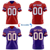 Custom Red White-Purple Reversible Double Side Authentic Football Jersey
