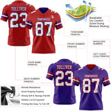 Custom Red White-Purple Reversible Double Side Authentic Football Jersey