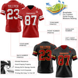 Custom Red Black Reversible Double Side Authentic Football Jersey