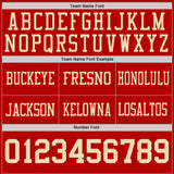Custom Red-Cream Reversible Double Side Authentic Football Jersey