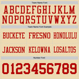 Custom Red-Cream Reversible Double Side Authentic Football Jersey