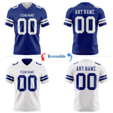 Custom Royal-White Reversible Double Side Authentic Football Jersey